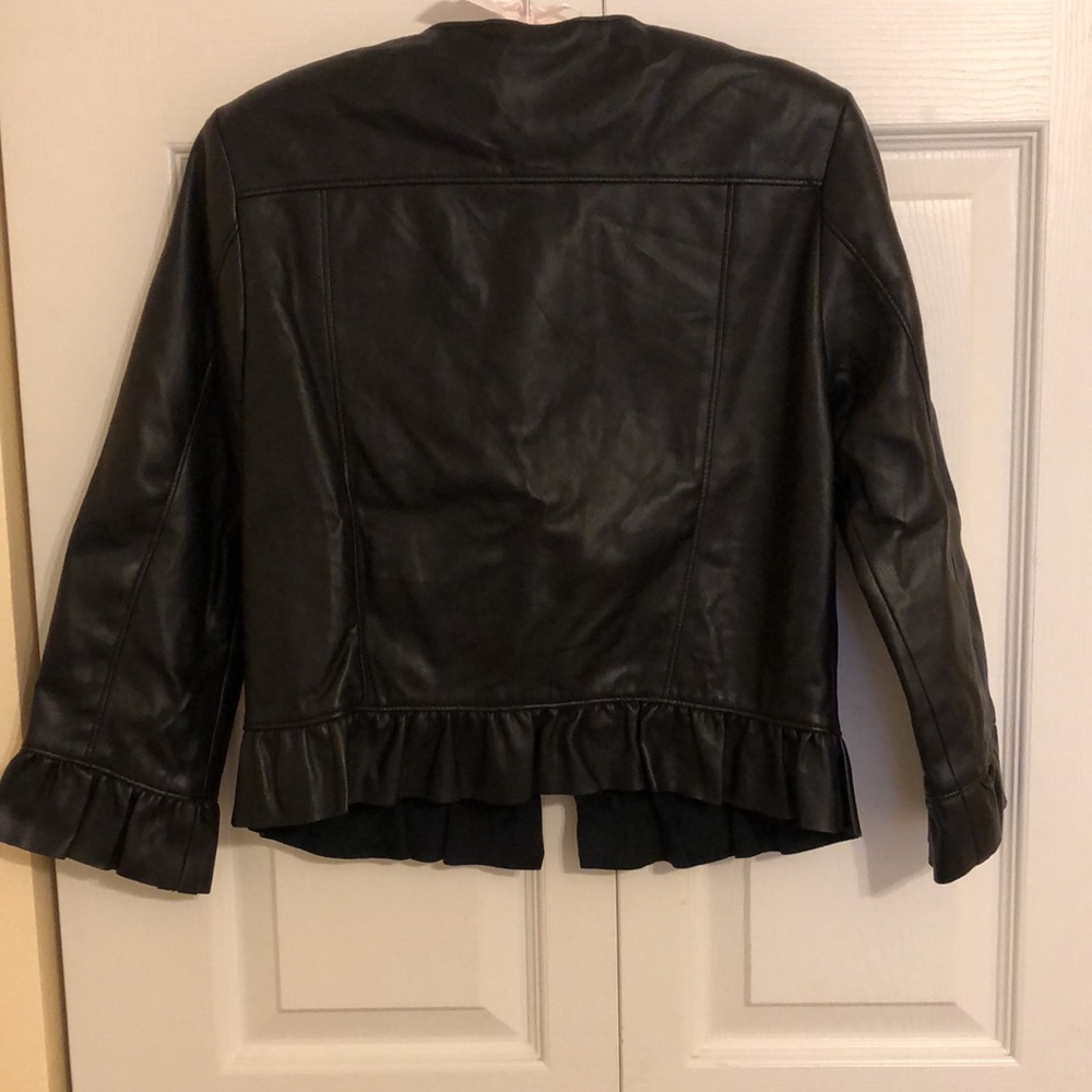 Zara Basic Leather Jacket - image 2